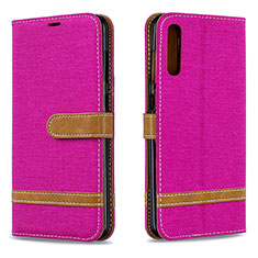Coque Portefeuille Livre Cuir Etui Clapet B16F pour Samsung Galaxy A70 Rose Rouge