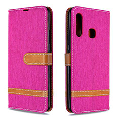 Coque Portefeuille Livre Cuir Etui Clapet B16F pour Samsung Galaxy A70E Rose Rouge