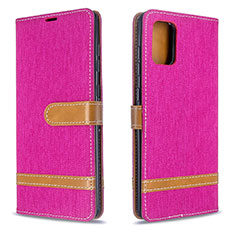 Coque Portefeuille Livre Cuir Etui Clapet B16F pour Samsung Galaxy A71 5G Rose Rouge