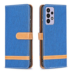 Coque Portefeuille Livre Cuir Etui Clapet B16F pour Samsung Galaxy A73 5G Bleu