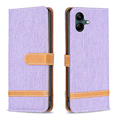 Coque Portefeuille Livre Cuir Etui Clapet B16F pour Samsung Galaxy M04 Violet Clair