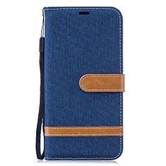 Coque Portefeuille Livre Cuir Etui Clapet B16F pour Samsung Galaxy M10 Bleu Royal