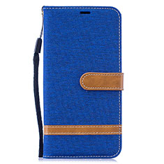 Coque Portefeuille Livre Cuir Etui Clapet B16F pour Samsung Galaxy M20 Bleu
