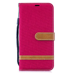 Coque Portefeuille Livre Cuir Etui Clapet B16F pour Samsung Galaxy M20 Rouge
