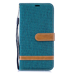 Coque Portefeuille Livre Cuir Etui Clapet B16F pour Samsung Galaxy M20 Vert