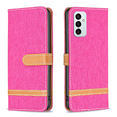 Coque Portefeuille Livre Cuir Etui Clapet B16F pour Samsung Galaxy M23 5G Rose Rouge