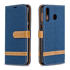 Coque Portefeuille Livre Cuir Etui Clapet B16F pour Samsung Galaxy M30 Bleu Royal