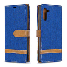 Coque Portefeuille Livre Cuir Etui Clapet B16F pour Samsung Galaxy Note 10 5G Bleu