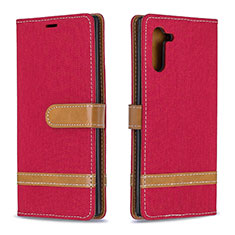 Coque Portefeuille Livre Cuir Etui Clapet B16F pour Samsung Galaxy Note 10 5G Rouge