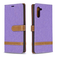 Coque Portefeuille Livre Cuir Etui Clapet B16F pour Samsung Galaxy Note 10 5G Violet Clair