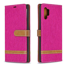Coque Portefeuille Livre Cuir Etui Clapet B16F pour Samsung Galaxy Note 10 Plus 5G Rose Rouge