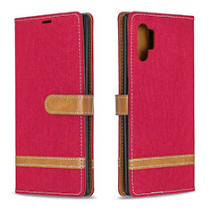 Coque Portefeuille Livre Cuir Etui Clapet B16F pour Samsung Galaxy Note 10 Plus 5G Rouge