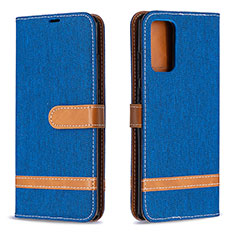 Coque Portefeuille Livre Cuir Etui Clapet B16F pour Samsung Galaxy Note 20 5G Bleu