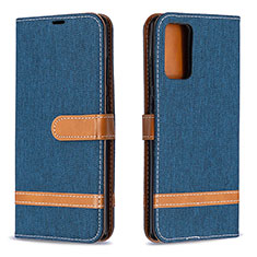 Coque Portefeuille Livre Cuir Etui Clapet B16F pour Samsung Galaxy Note 20 5G Bleu Royal