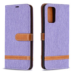 Coque Portefeuille Livre Cuir Etui Clapet B16F pour Samsung Galaxy Note 20 5G Violet Clair