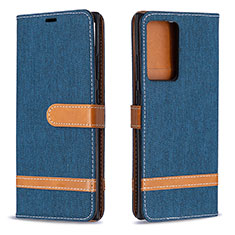 Coque Portefeuille Livre Cuir Etui Clapet B16F pour Samsung Galaxy Note 20 Ultra 5G Bleu Royal