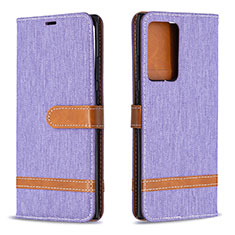 Coque Portefeuille Livre Cuir Etui Clapet B16F pour Samsung Galaxy Note 20 Ultra 5G Violet Clair