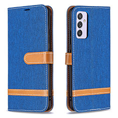 Coque Portefeuille Livre Cuir Etui Clapet B16F pour Samsung Galaxy Quantum2 5G Bleu