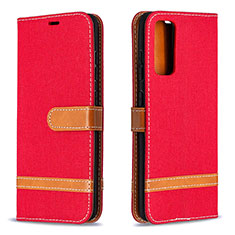 Coque Portefeuille Livre Cuir Etui Clapet B16F pour Samsung Galaxy S20 FE (2022) 5G Rouge
