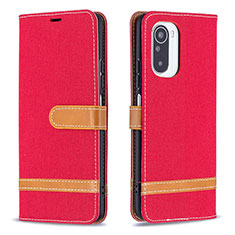 Coque Portefeuille Livre Cuir Etui Clapet B16F pour Xiaomi Mi 11X 5G Rouge