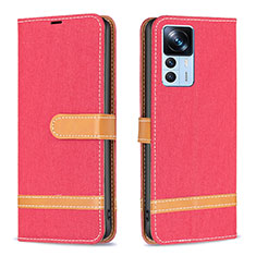 Coque Portefeuille Livre Cuir Etui Clapet B16F pour Xiaomi Mi 12T Pro 5G Rouge