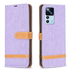 Coque Portefeuille Livre Cuir Etui Clapet B16F pour Xiaomi Mi 12T Pro 5G Violet Clair