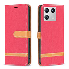 Coque Portefeuille Livre Cuir Etui Clapet B16F pour Xiaomi Mi 13 5G Rouge