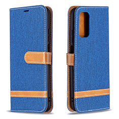Coque Portefeuille Livre Cuir Etui Clapet B16F pour Xiaomi Poco M3 Bleu