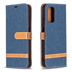 Coque Portefeuille Livre Cuir Etui Clapet B16F pour Xiaomi Poco M3 Bleu Royal