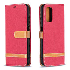 Coque Portefeuille Livre Cuir Etui Clapet B16F pour Xiaomi Poco M3 Rouge