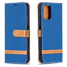 Coque Portefeuille Livre Cuir Etui Clapet B16F pour Xiaomi Poco M5S Bleu