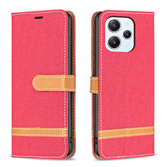Coque Portefeuille Livre Cuir Etui Clapet B16F pour Xiaomi Redmi 12 4G Rouge