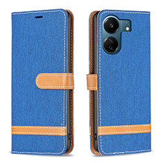Coque Portefeuille Livre Cuir Etui Clapet B16F pour Xiaomi Redmi 13C Bleu