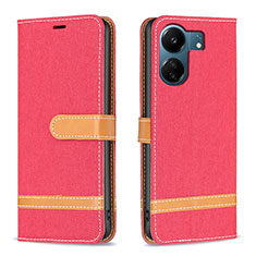 Coque Portefeuille Livre Cuir Etui Clapet B16F pour Xiaomi Redmi 13C Rouge