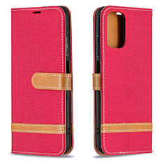 Coque Portefeuille Livre Cuir Etui Clapet B16F pour Xiaomi Redmi Note 10 4G Rouge