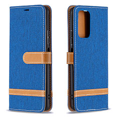 Coque Portefeuille Livre Cuir Etui Clapet B16F pour Xiaomi Redmi Note 10 Pro 4G Bleu