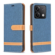 Coque Portefeuille Livre Cuir Etui Clapet B16F pour Xiaomi Redmi Note 13 5G Bleu Ciel