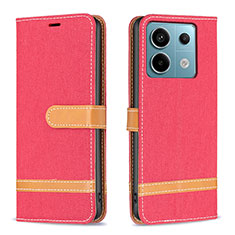 Coque Portefeuille Livre Cuir Etui Clapet B16F pour Xiaomi Redmi Note 13 Pro 5G Rouge