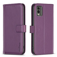 Coque Portefeuille Livre Cuir Etui Clapet B17F pour Nokia C210 Violet