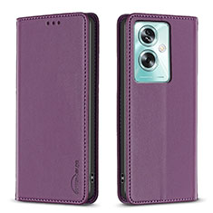 Coque Portefeuille Livre Cuir Etui Clapet B17F pour Oppo A2 5G Violet