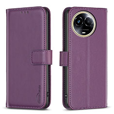 Coque Portefeuille Livre Cuir Etui Clapet B17F pour Realme V50s 5G Violet