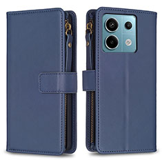 Coque Portefeuille Livre Cuir Etui Clapet B17F pour Xiaomi Redmi Note 13 Pro 5G Bleu