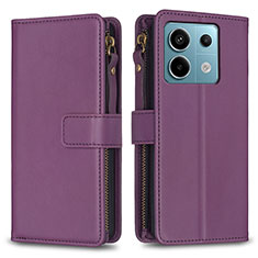 Coque Portefeuille Livre Cuir Etui Clapet B17F pour Xiaomi Redmi Note 13 Pro 5G Violet