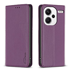 Coque Portefeuille Livre Cuir Etui Clapet B17F pour Xiaomi Redmi Note 13 Pro+ Plus 5G Violet