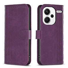 Coque Portefeuille Livre Cuir Etui Clapet B21F pour Xiaomi Redmi Note 13 Pro+ Plus 5G Violet