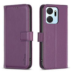 Coque Portefeuille Livre Cuir Etui Clapet B22F pour Huawei Honor X7a Violet