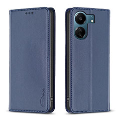 Coque Portefeuille Livre Cuir Etui Clapet B22F pour Xiaomi Redmi 13C Bleu