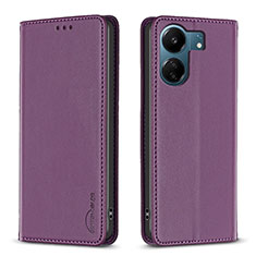 Coque Portefeuille Livre Cuir Etui Clapet B22F pour Xiaomi Redmi 13C Violet
