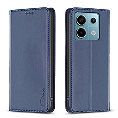 Coque Portefeuille Livre Cuir Etui Clapet B22F pour Xiaomi Redmi Note 13 Pro 5G Bleu