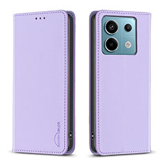 Coque Portefeuille Livre Cuir Etui Clapet B22F pour Xiaomi Redmi Note 13 Pro 5G Violet Clair